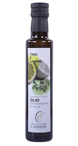 Condimento olio extravergine di oliva timo e limone